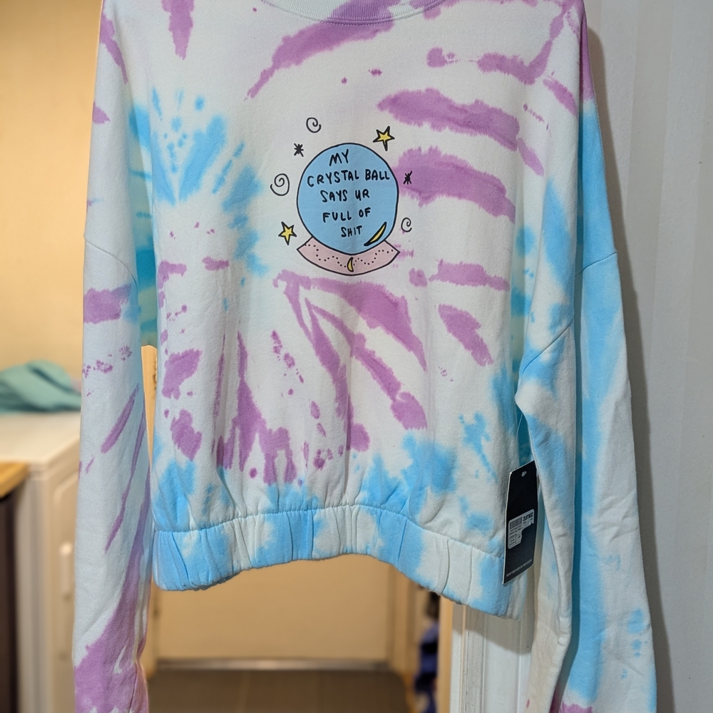 Tie-Dye Sweatshirt with Graphic Print